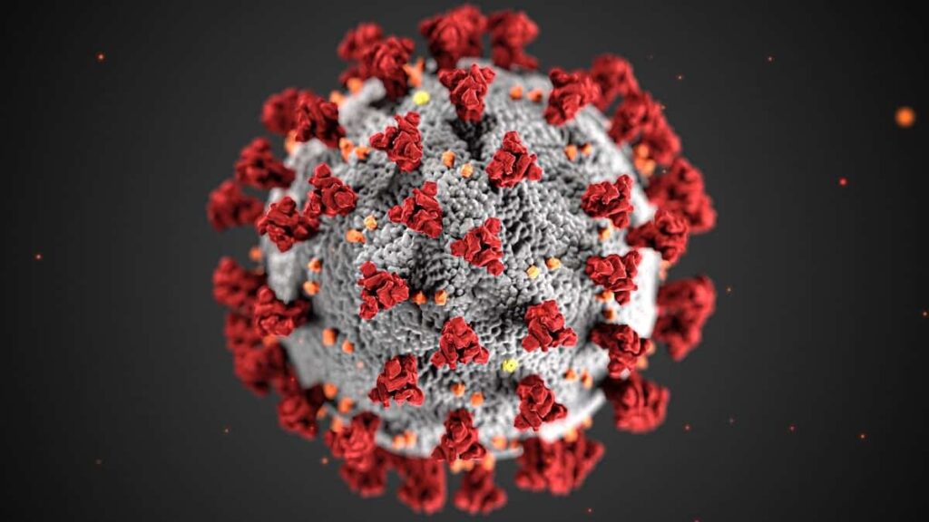 Ultrastructural morphology exhibited by coronaviruses similar to COVID-19 which became pandemic. Original image sourced from US Government department: Public Health Image Library, Centers for Disease Control and Prevention. Under US law this image is copyright free, please credit the government department whenever you can”.