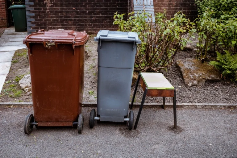 Old grill trash bins